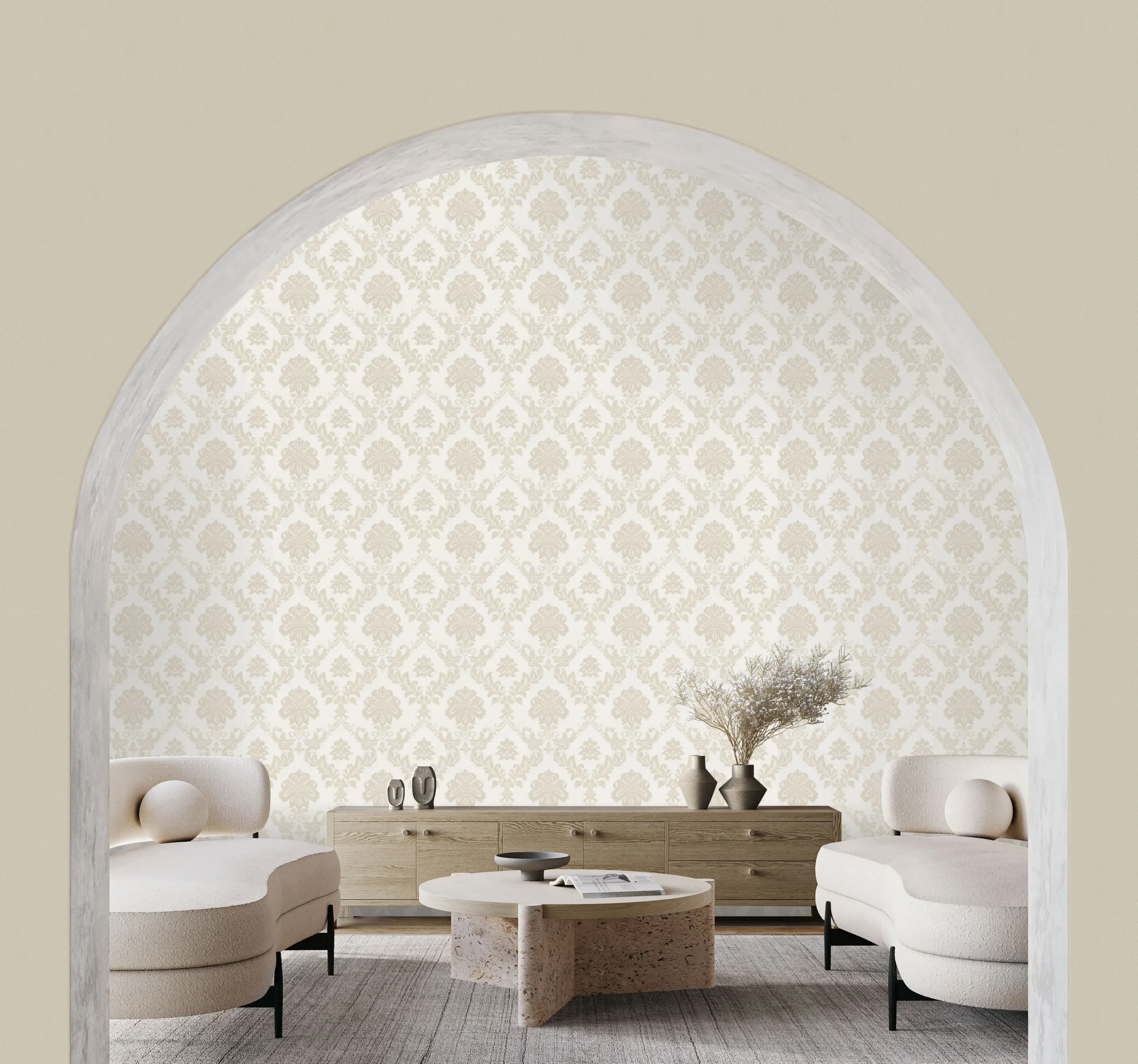 Cream Embossed Wallpaper – Understated Warmth (24206-2)